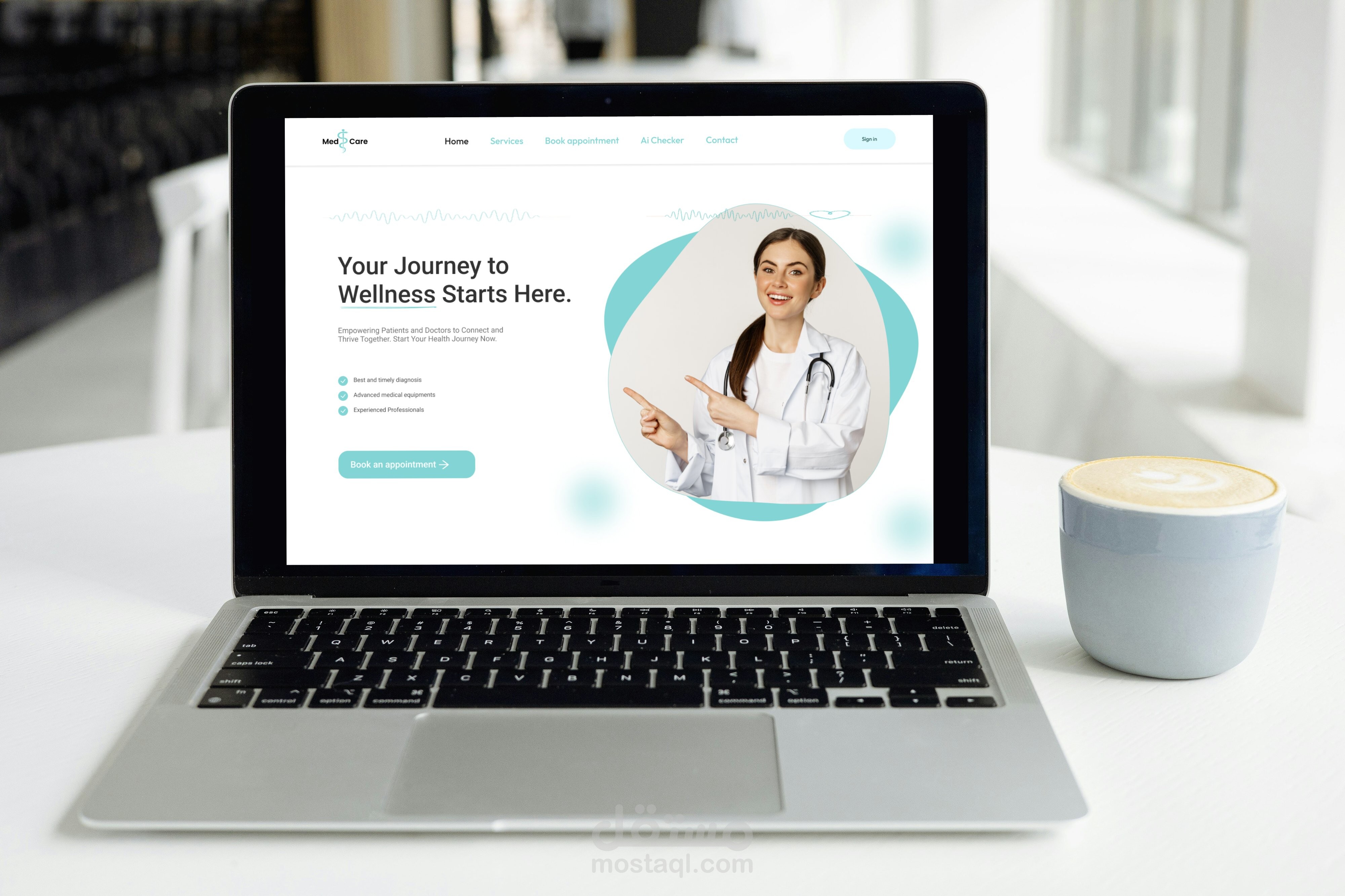 تصميم ويب Ui Ux  لشركة ميدكير Medical Website