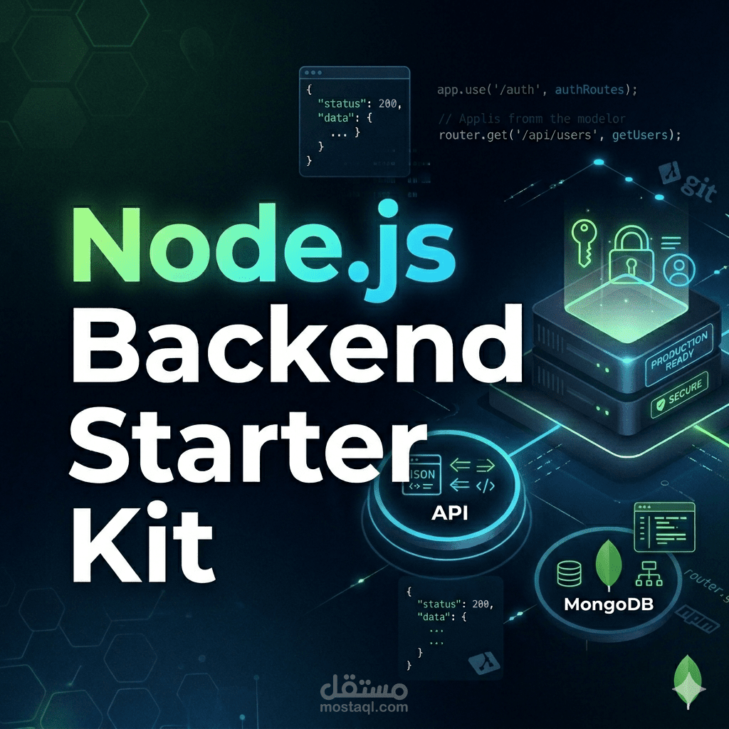 بنية Backend احترافية باستخدام Node.js و MongoDB (API جاهز)
