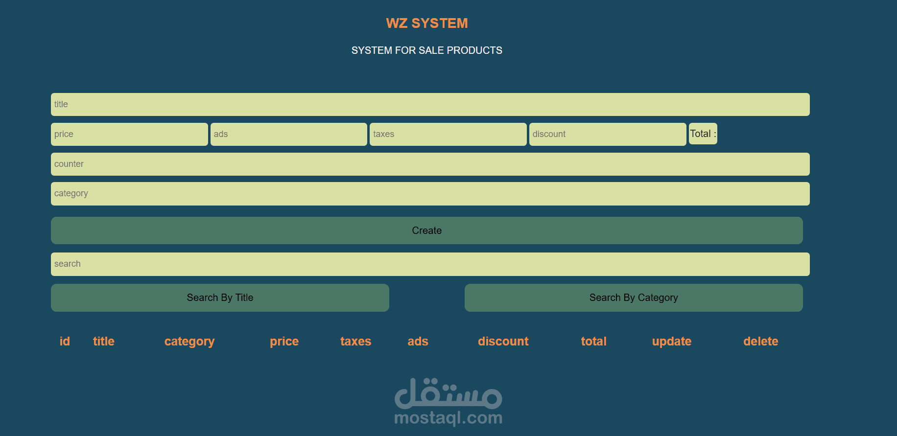 system for sales products