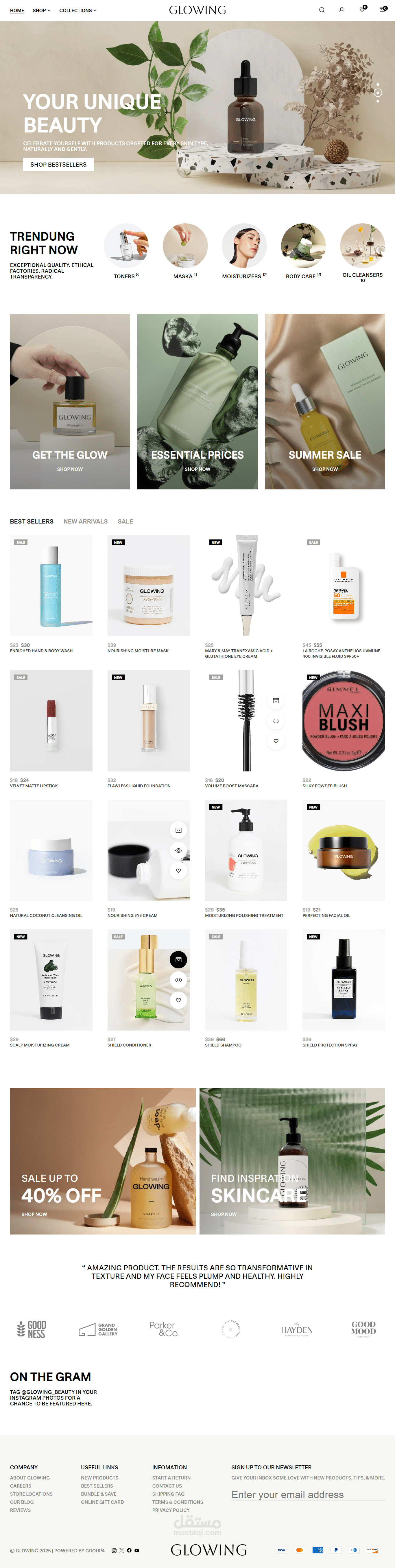 Skin Care E-Commerce Website