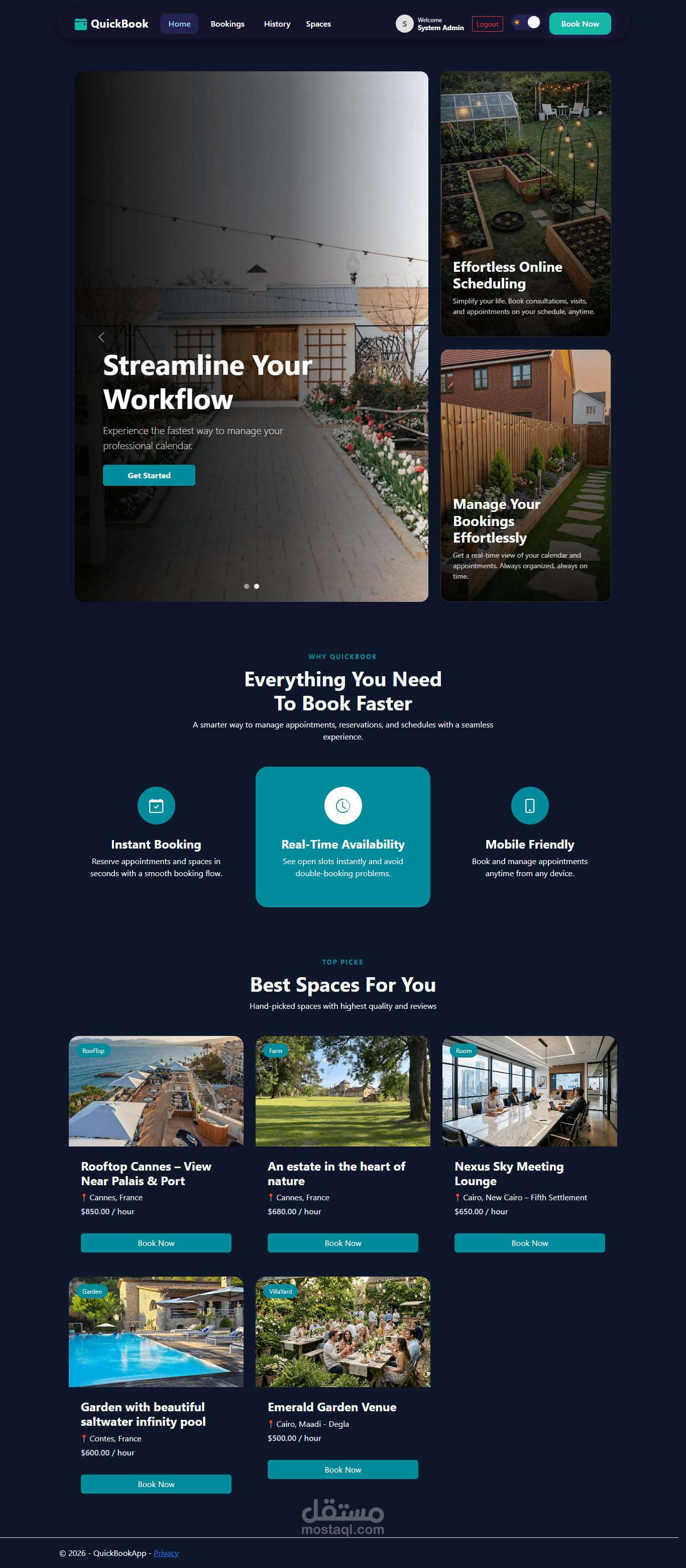 Private Outdoor Booking System