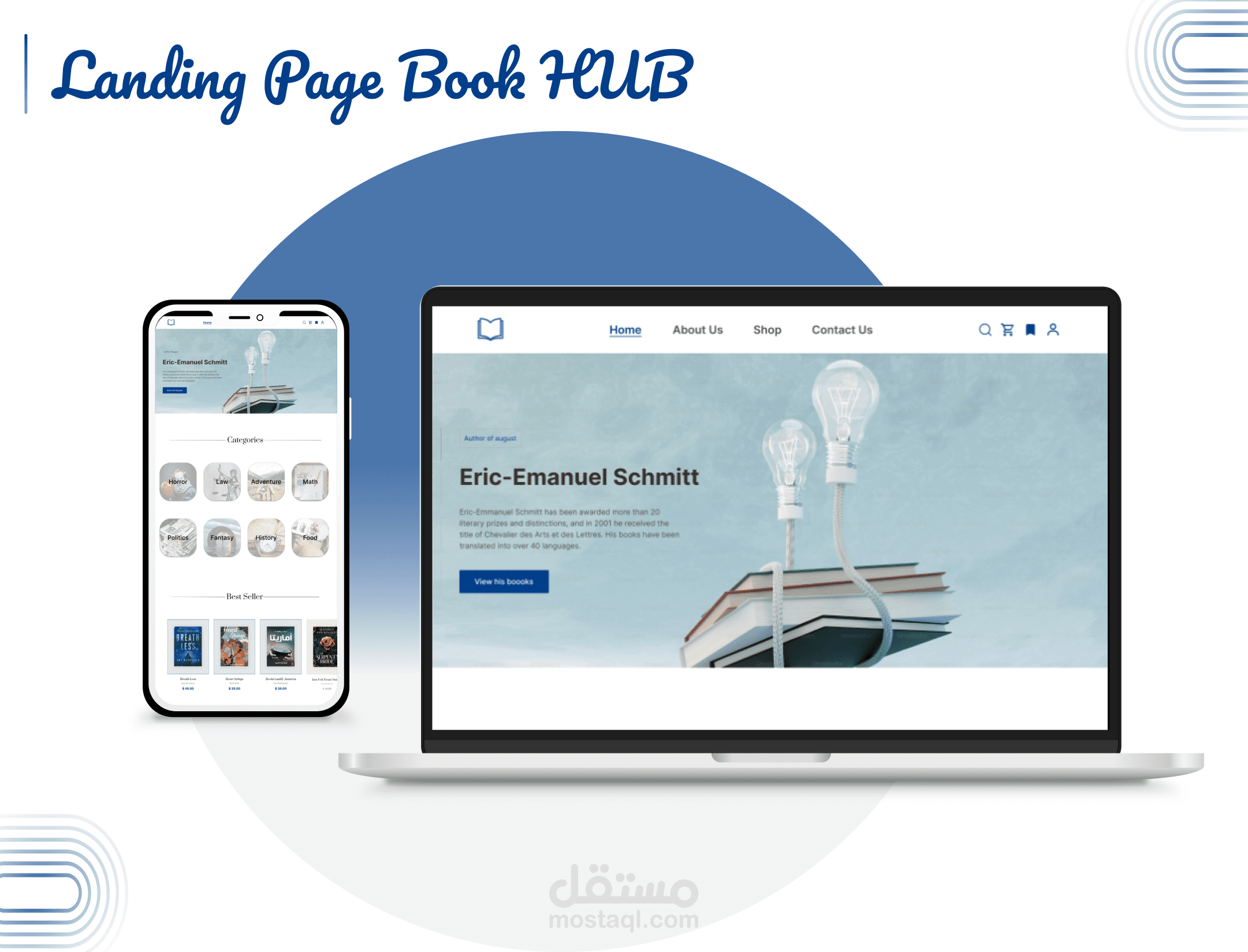landing page Book Hub