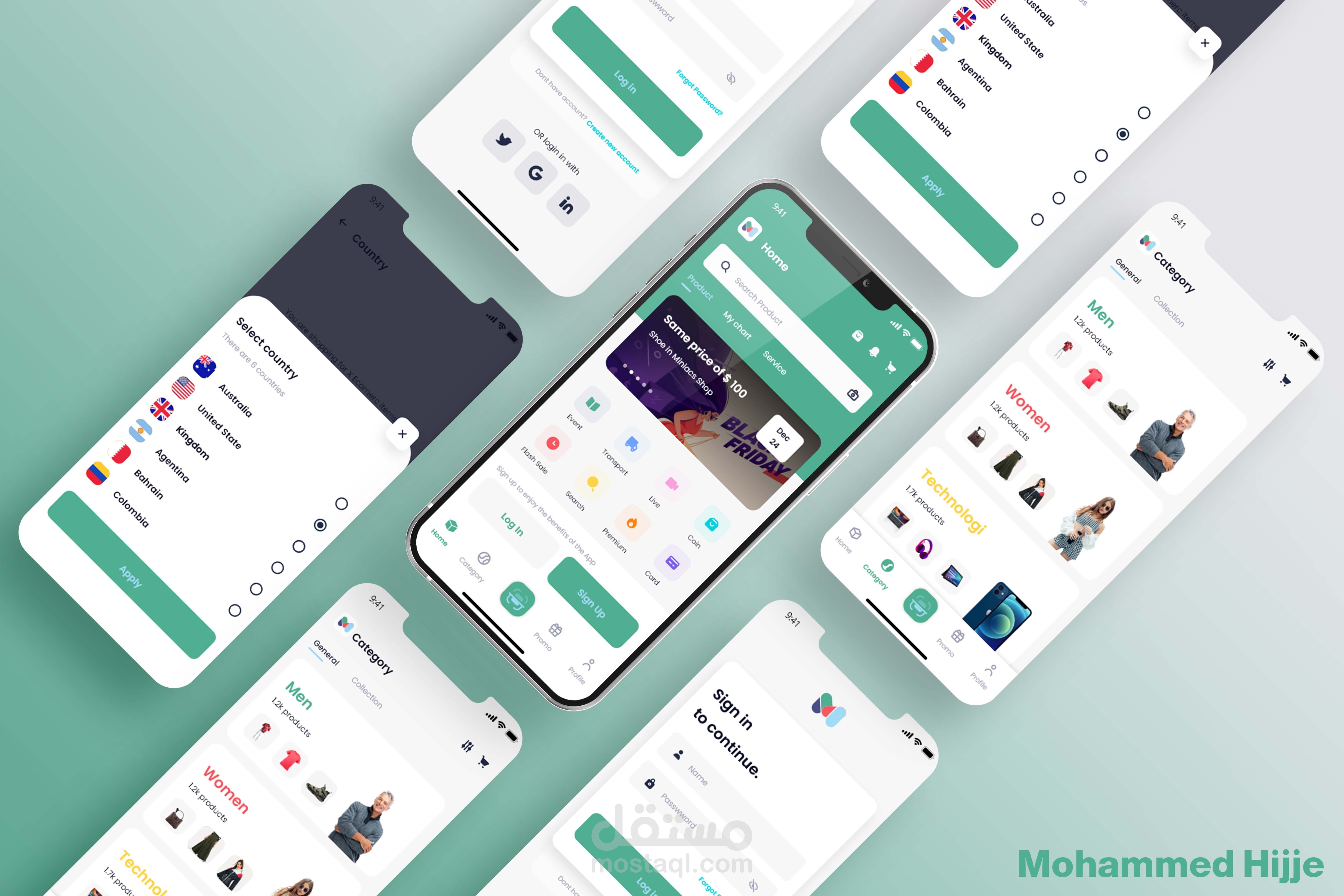 تطبيق متجر إلكتروني للموبايل أندرويد و iOS  طور بالفلاتر Flutter و Django كسيرفر API