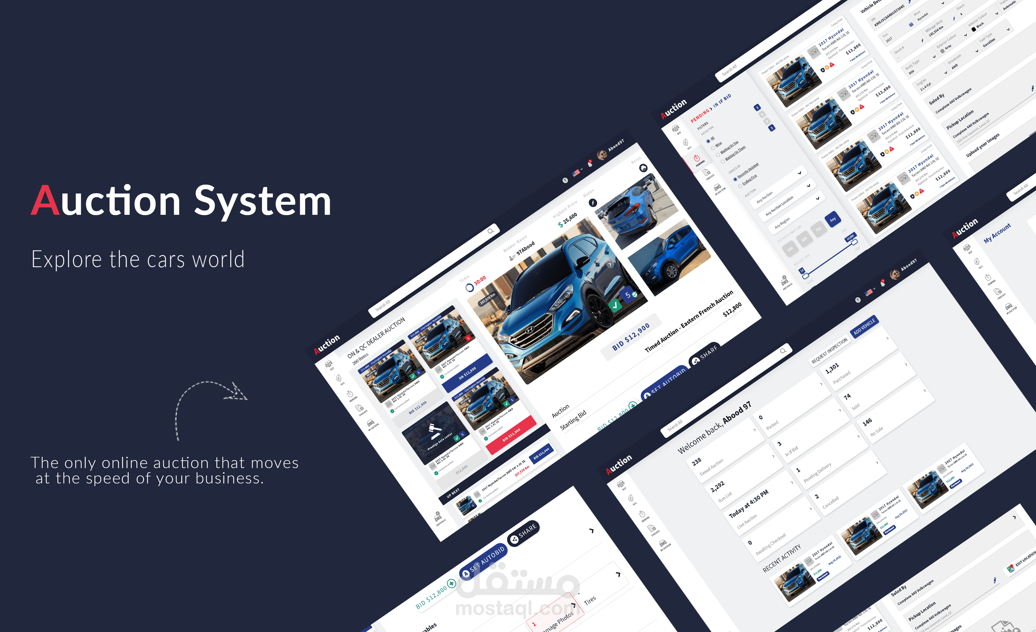 تطوير موقع مزاد سيارات