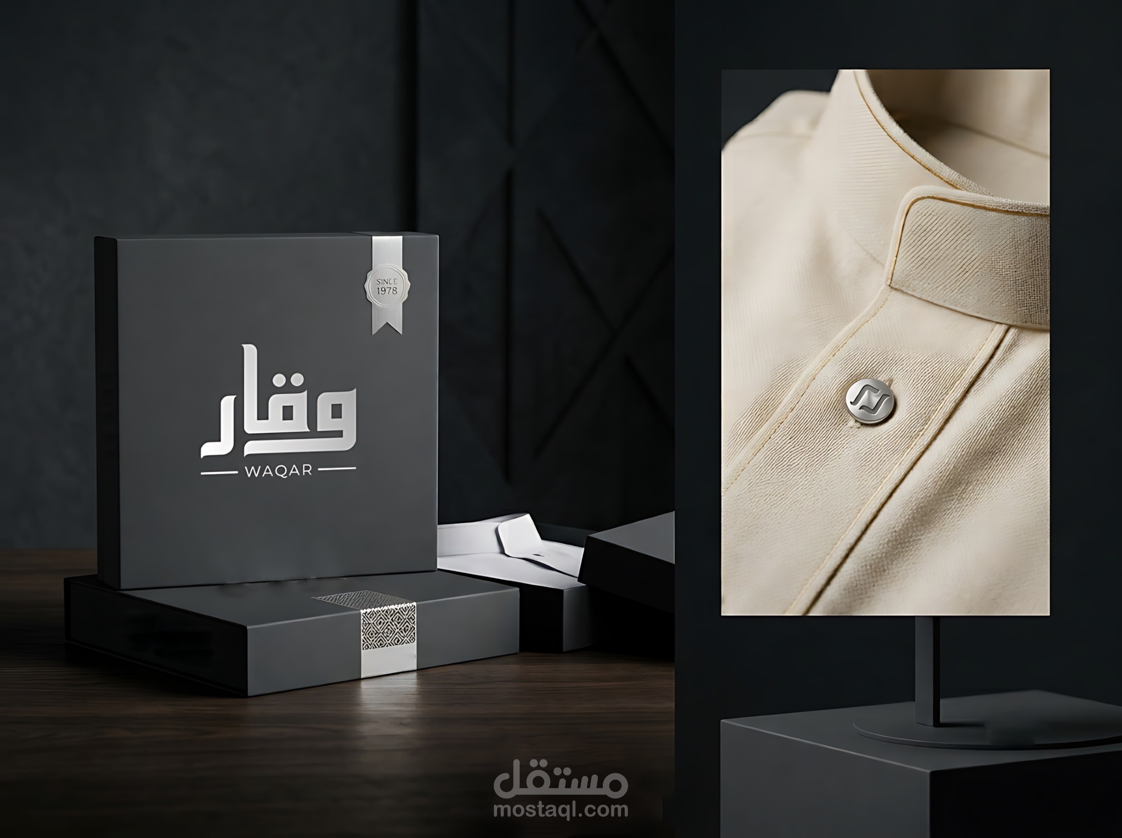 WAQAR : هوية بصرية كاملة لبراند ثوب سعودي