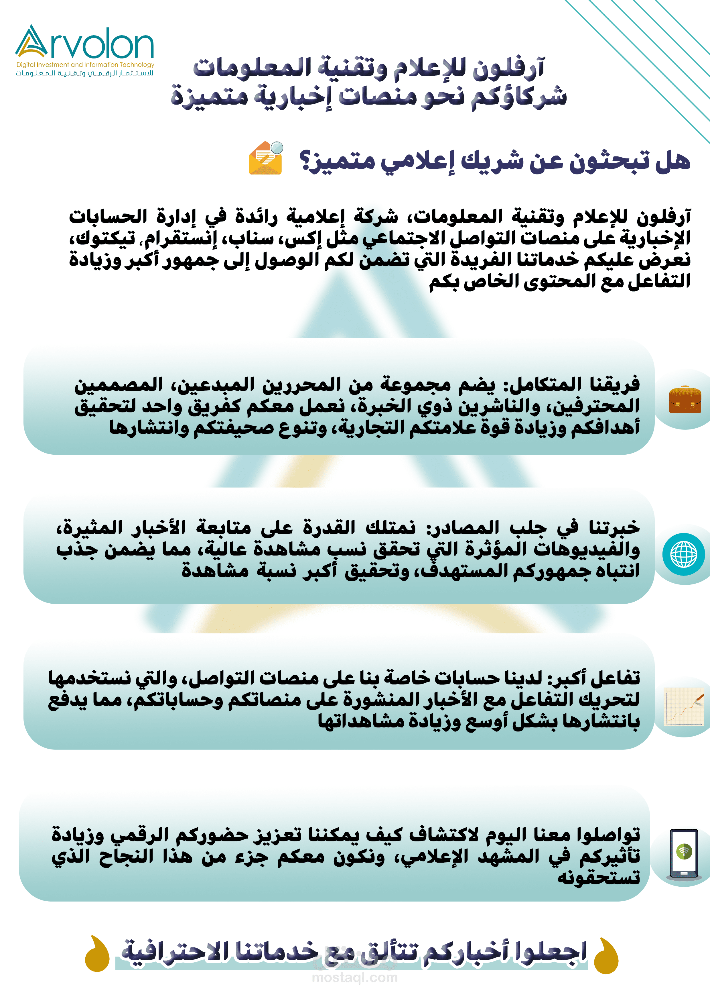 أنفوجرافيك لشركة تسويق الكتروني