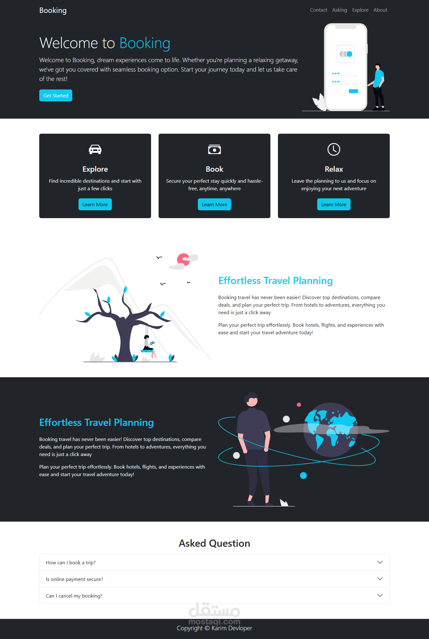 تصميم صفحه هبوط Landing Page بتصميمات  Responsive
