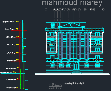 عمل تصميم معماري وانشائي لبرج سكني