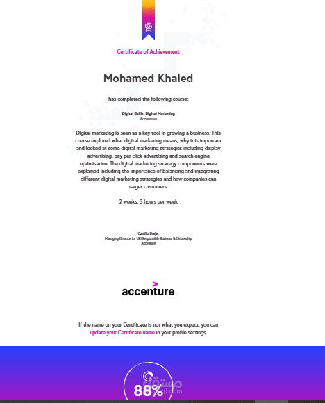 Digital Skills: Digital Marketing Certificate. From Accenture University