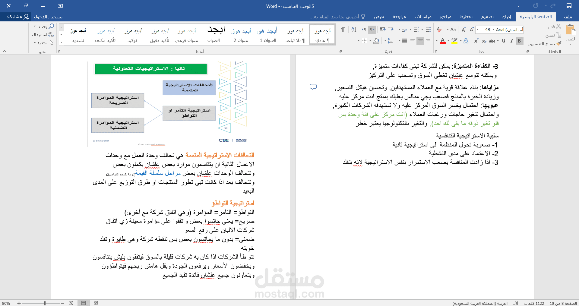 ملخص لمقرر جامعي