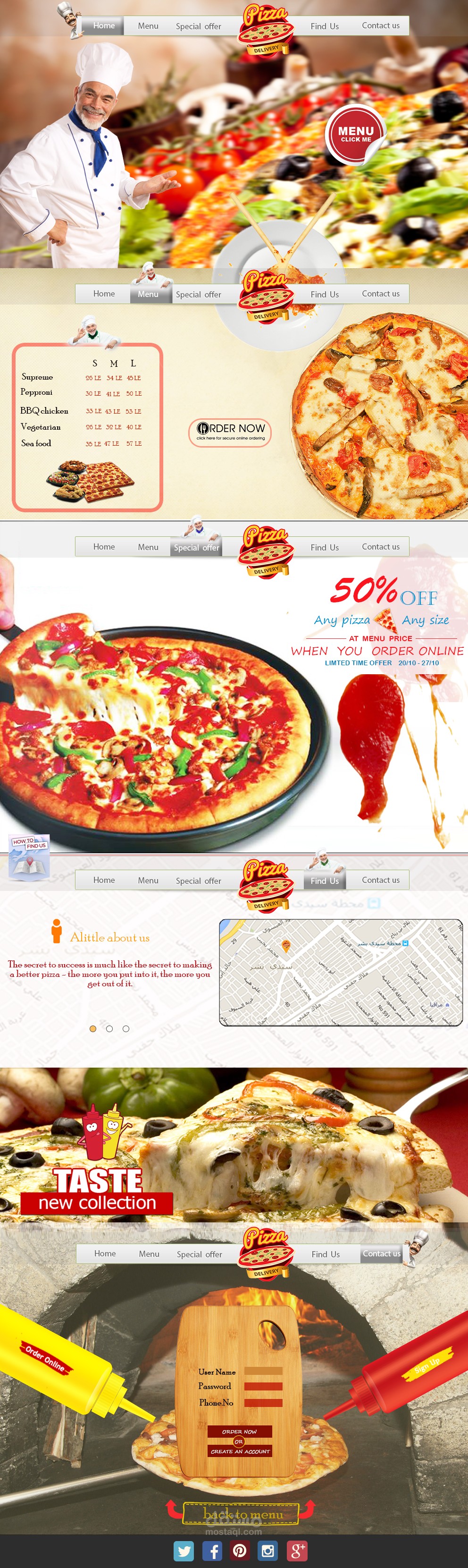 Pizza Restaurant Website