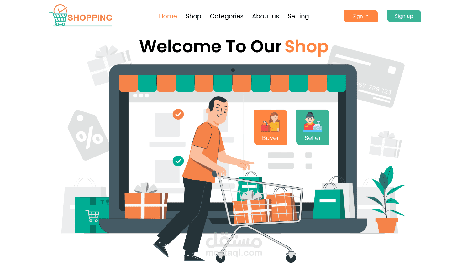 (UI/UX) لموقع سوق الكتروني