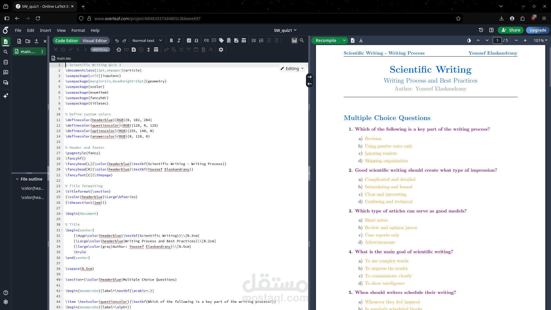 تحويل ملفات Word/PDF إلى LaTeX احترافي + تسليم PDF وملف .tex
