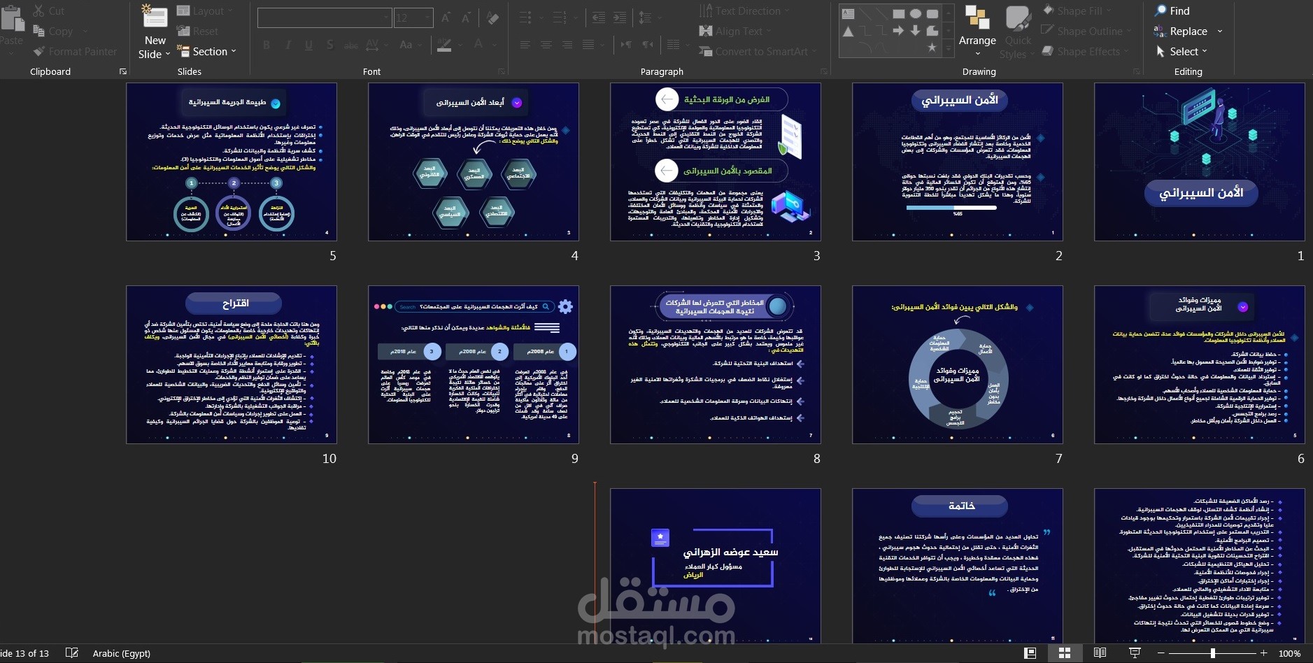 عمل عرض تقديمي ( بوربوينت )