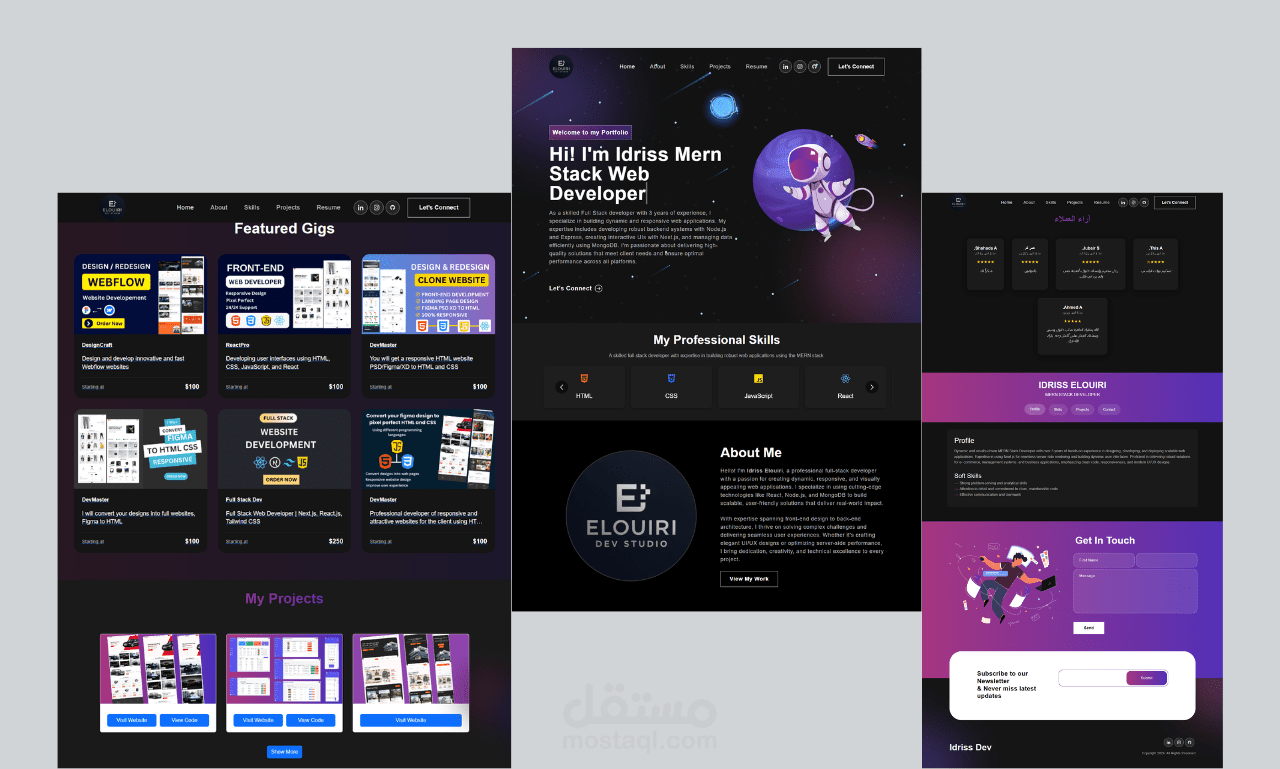موقعي الشخصي لعرض جميع أعمالي كمطور MERN
