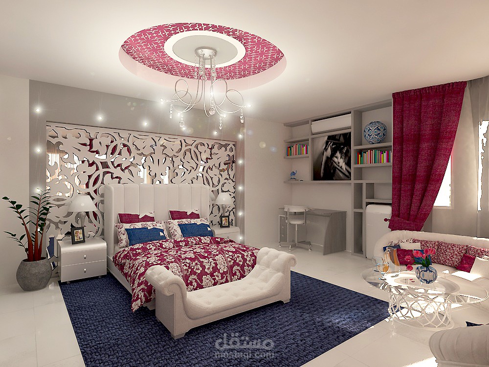 تصميم داخلي لغرفة نوم رئيسية