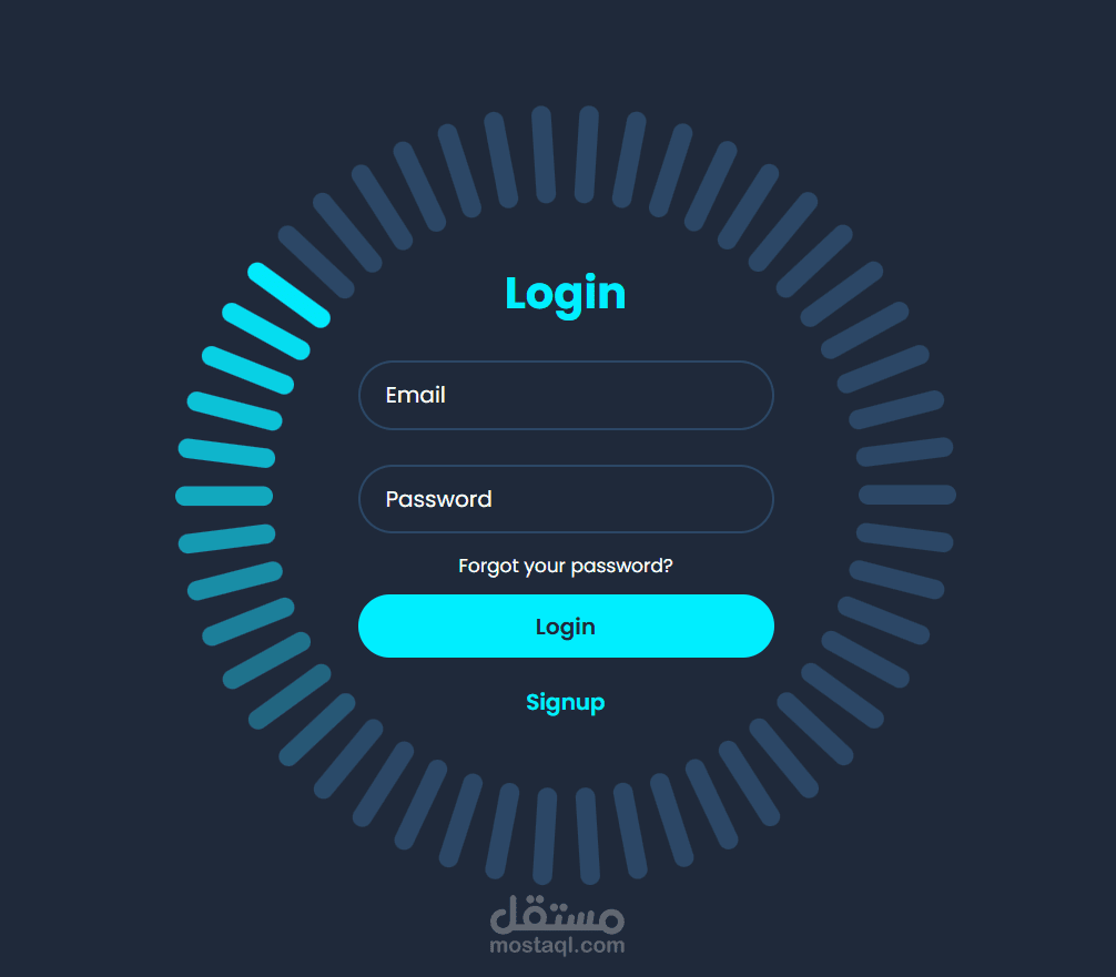 صفحه تسجيل دخول باستخدام لغات HTML  CSS