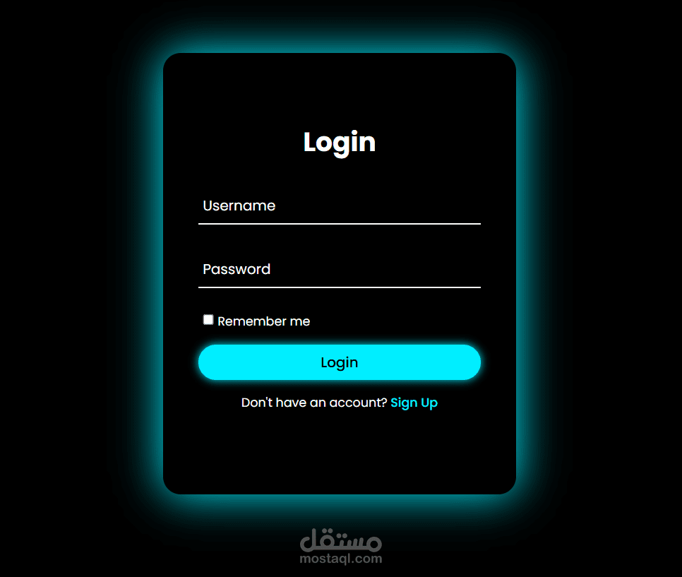 صفحه تسجيل دخول باستخدام لغات HTML  CSS   Java