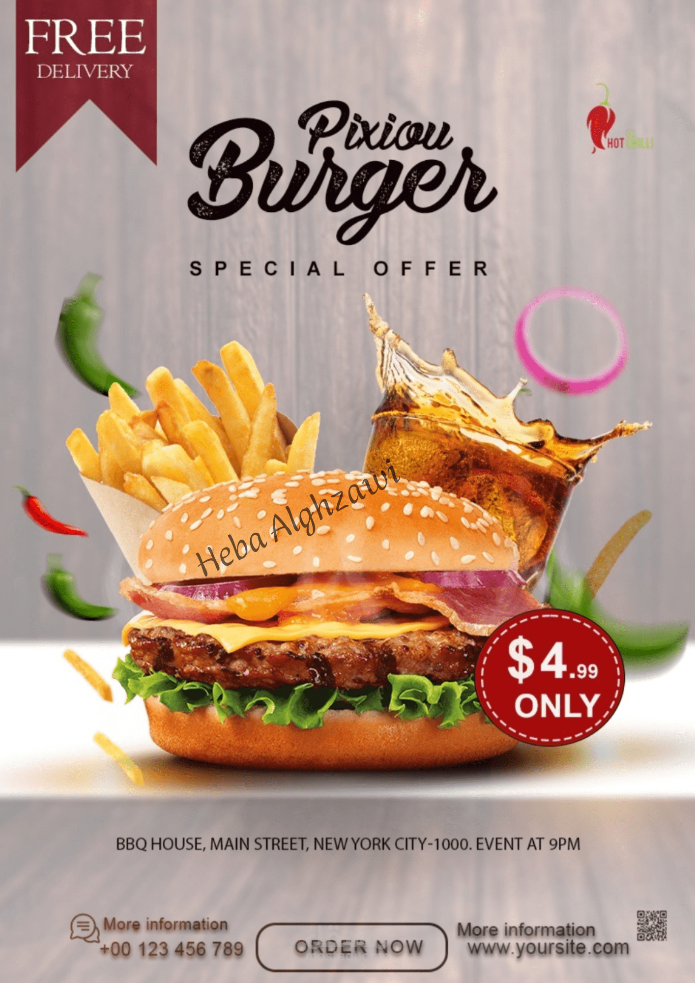 بوستر برغر إعلاني