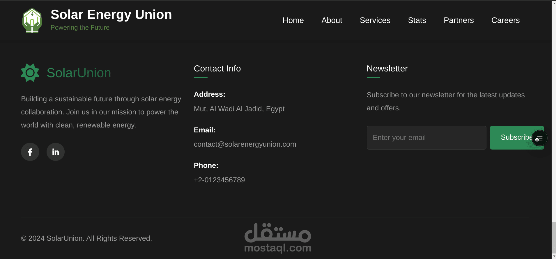 Solar Energy Union Website (React & Bootstrap)