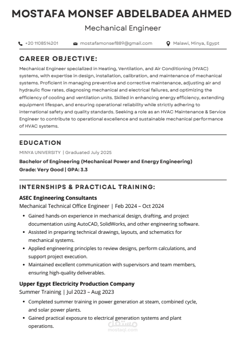 كتابة وتصميم سيرة ذاتية احترافية – CV & Cover Letter