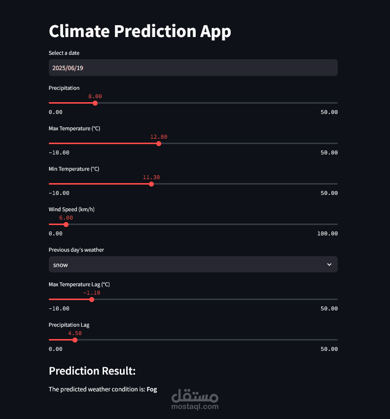 مشروع التنبؤ بالمناخ باستخدام الذكاء الاصطناعي