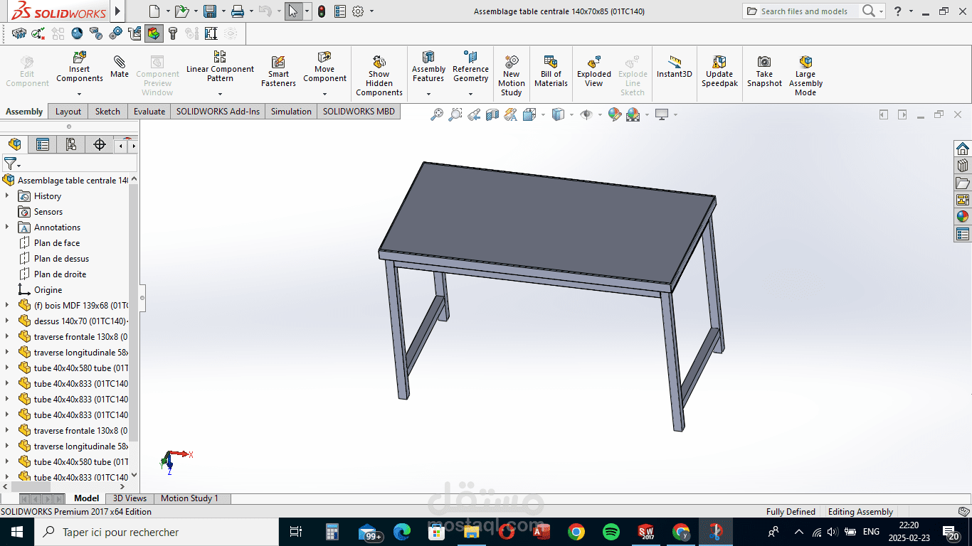 table centrale