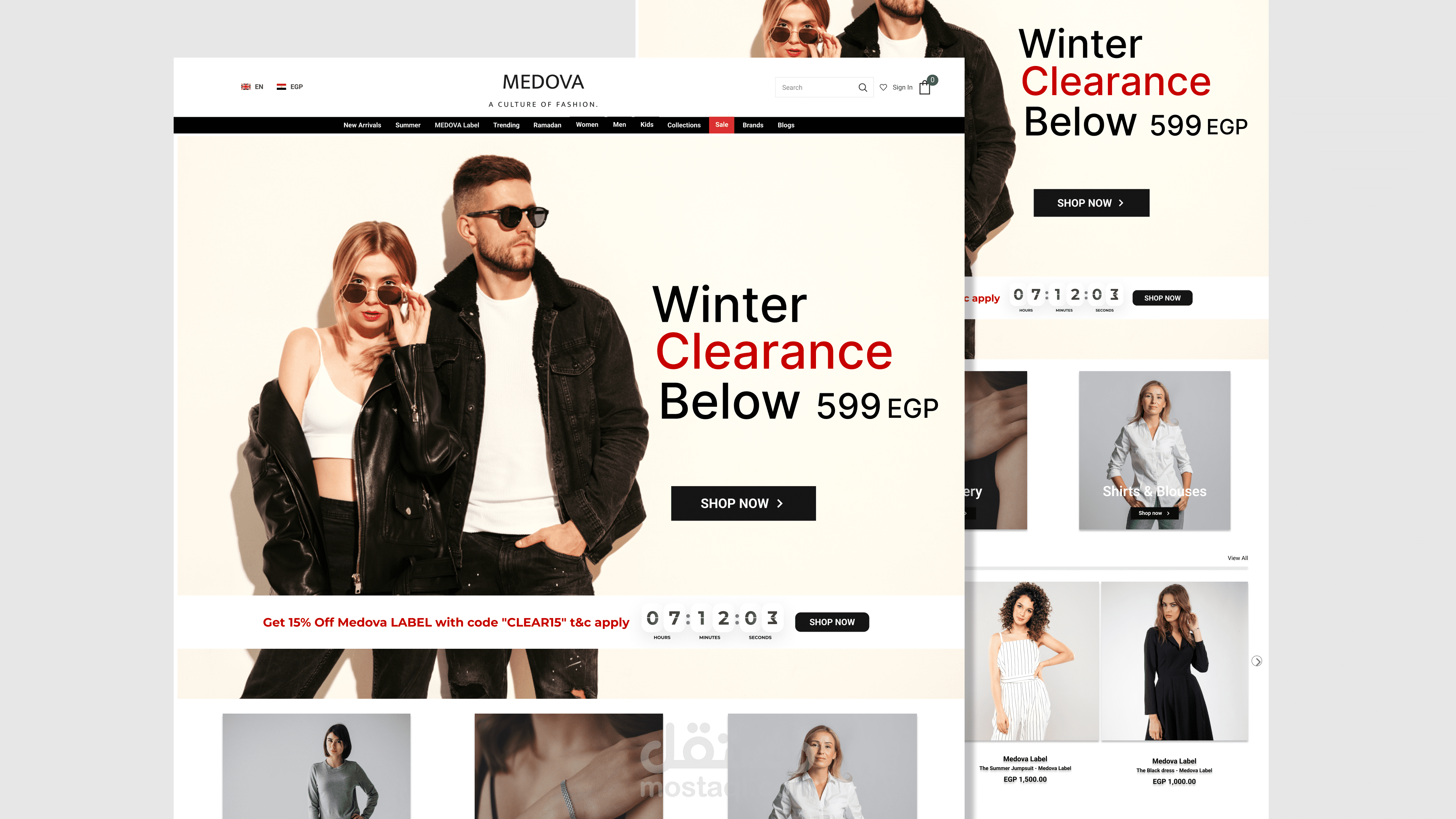 تصميم موقع الكتروني Medova Fashion