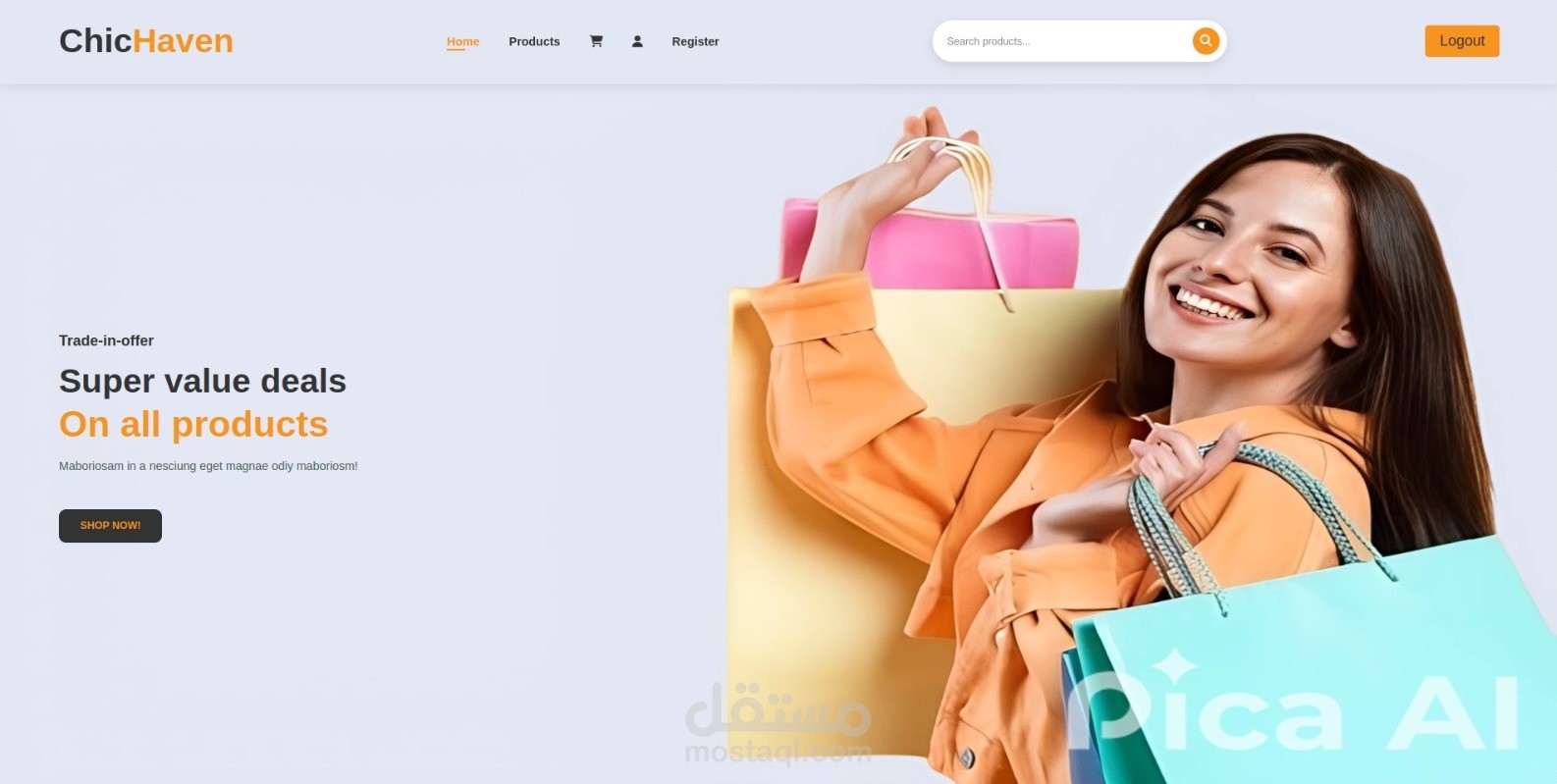 مشروع واجهة أمامية لموقع تسوّق إلكتروني