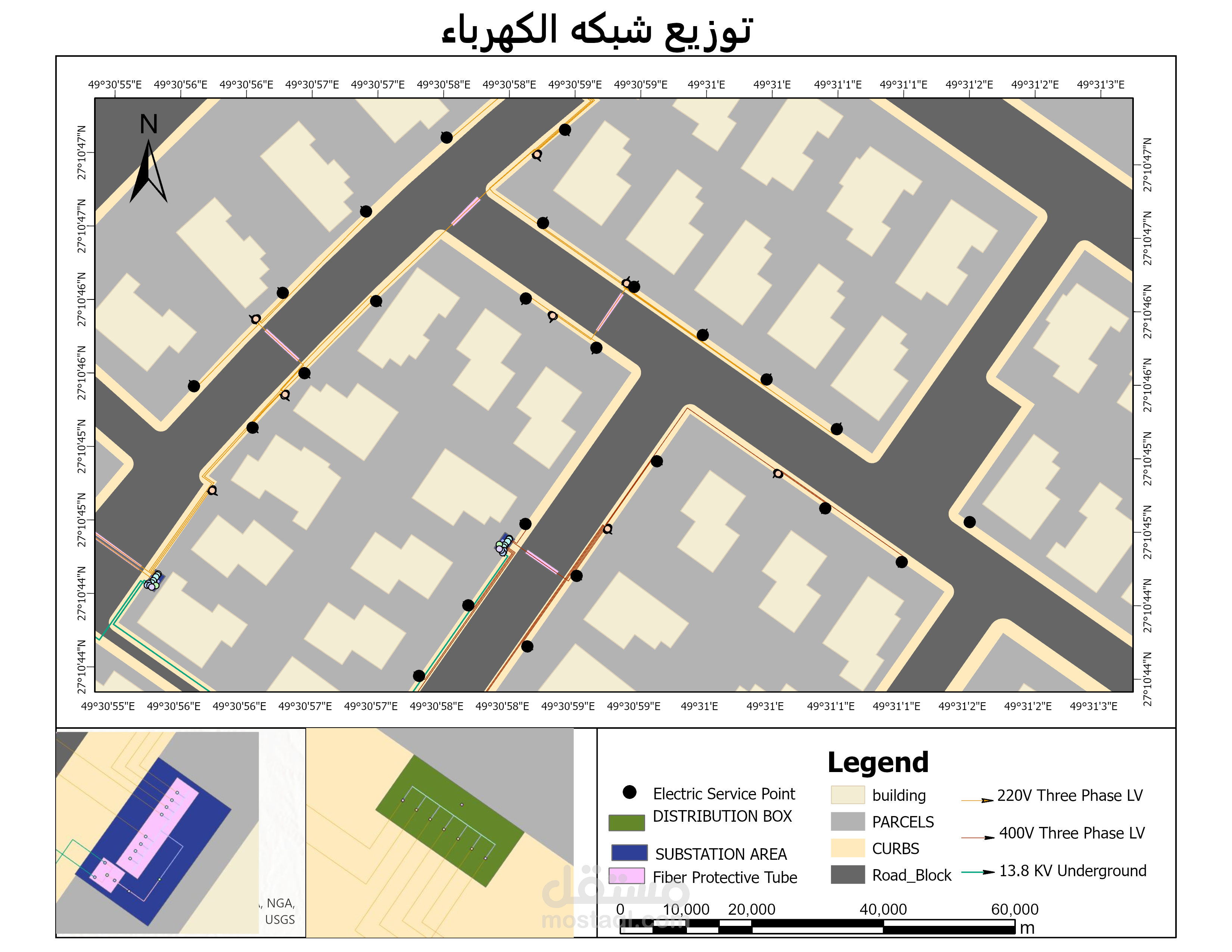 اخراج لنوذج لشبكه الكهرباء