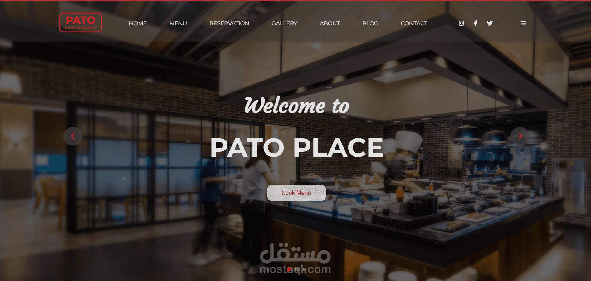 صفحة ويب كاملة لمطعم Pato