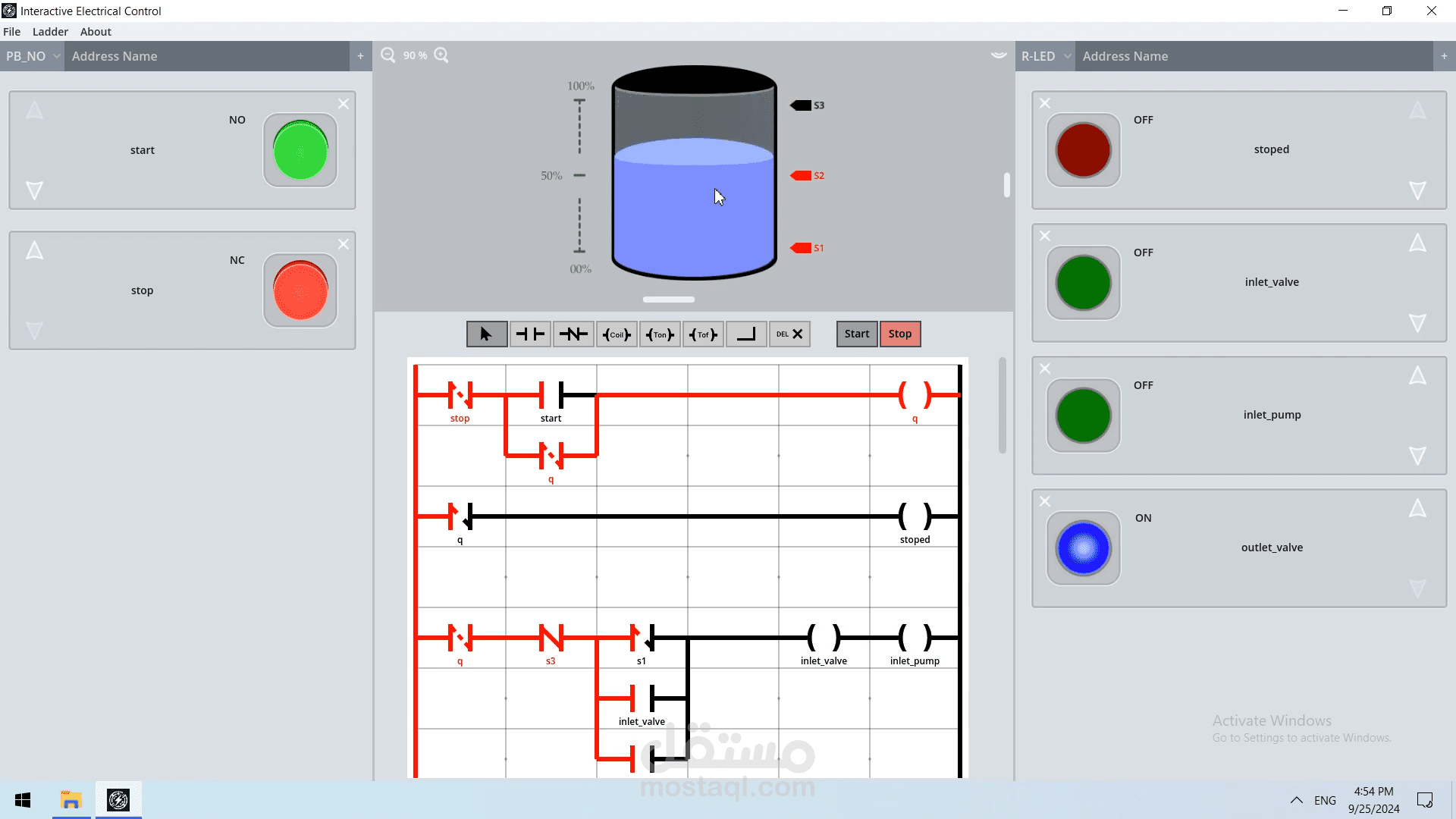 برنامج محاكاة Ladder logic