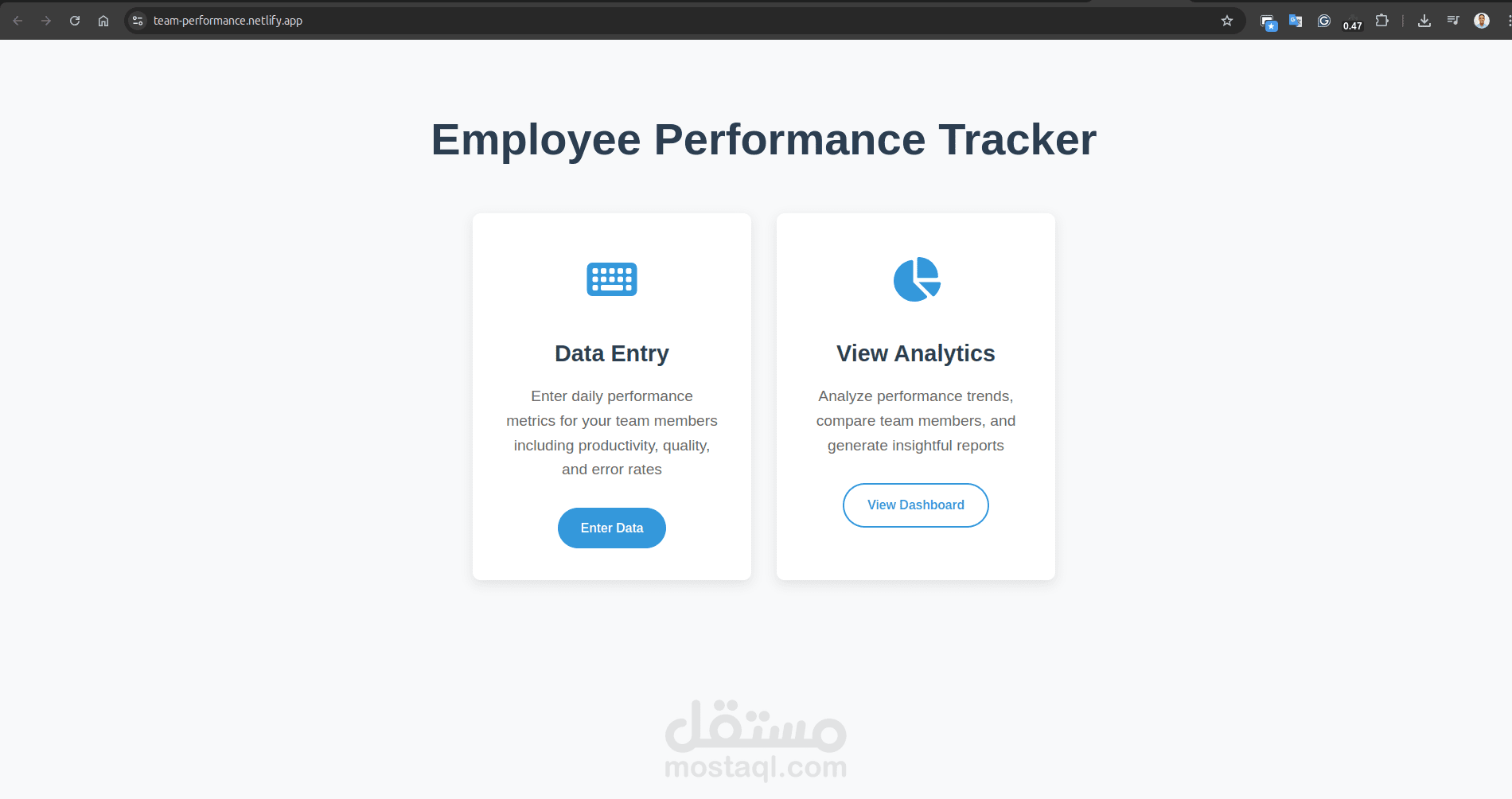 أداة تحليل أداء الفريق باستخدام javascript ومكتبة Chart.js