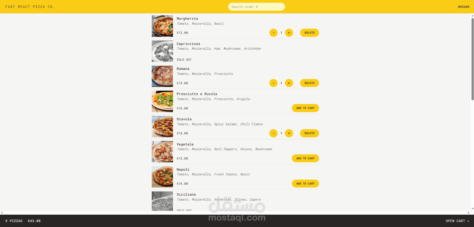 Fast Pizza – React Web App