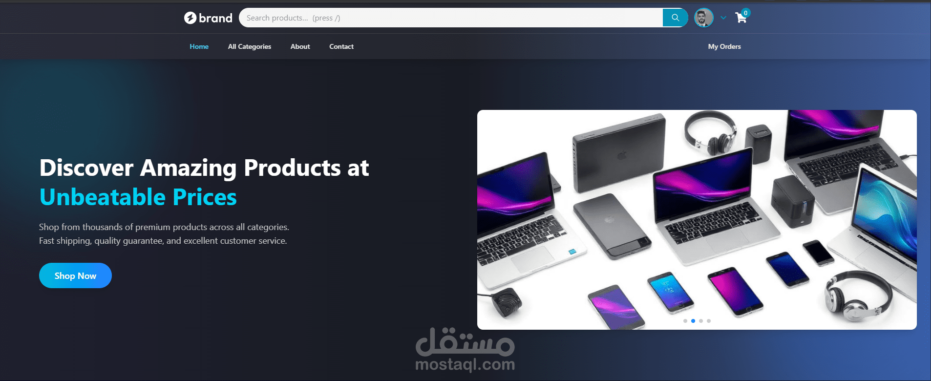 تصميم وتطوير متجر الكتروني من الصفر full stack