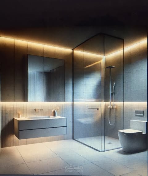 تصميم داخلي لحمام من نمط Modern