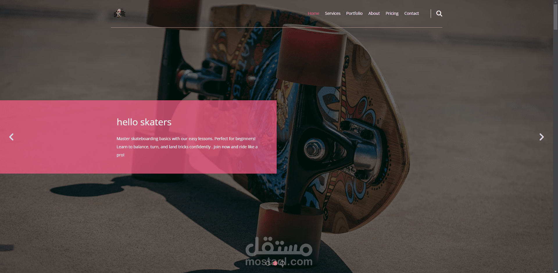 Skate landing page