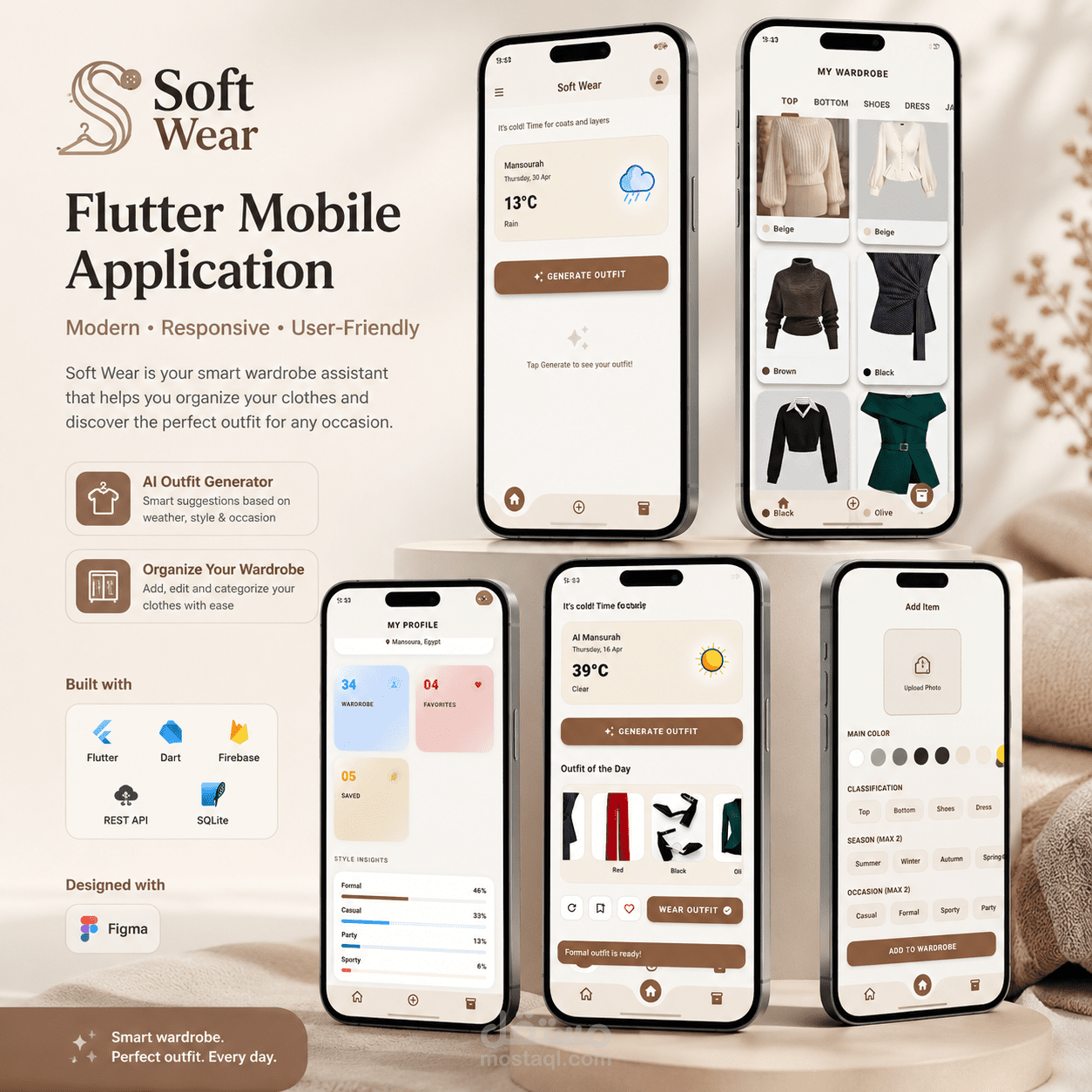Soft Wear – تطبيق ذكي لإدارة الدولاب واقتراح الإطلالات حسب حالة الطقس