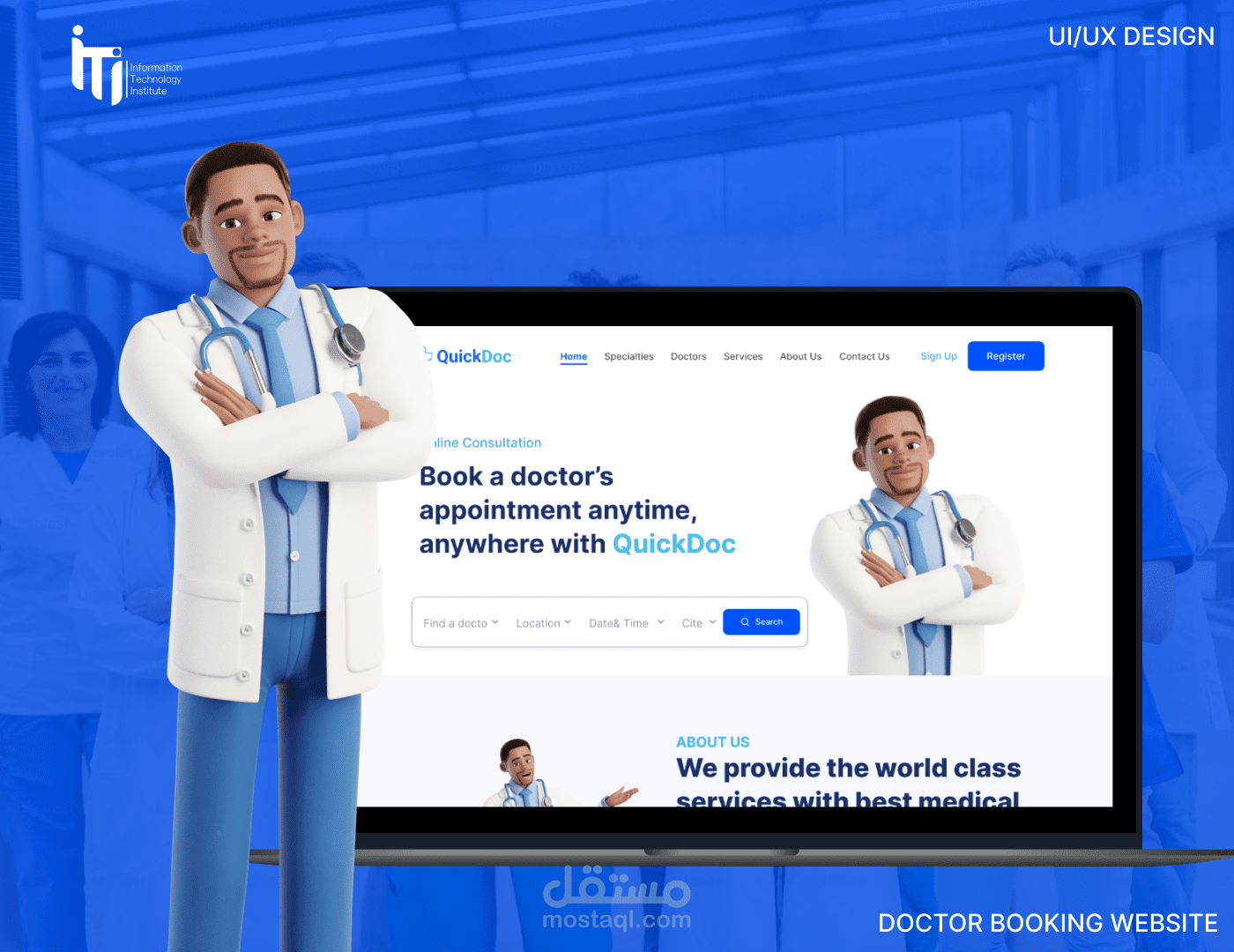 تصميم موقع طبي متكامل (متجاوب + لوحة تحكم )