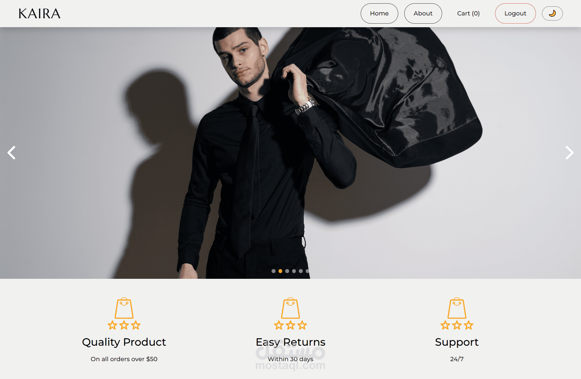 تصميم وتطوير واجهة مستخدم لموقع تجارة إلكترونية (eCommerce)