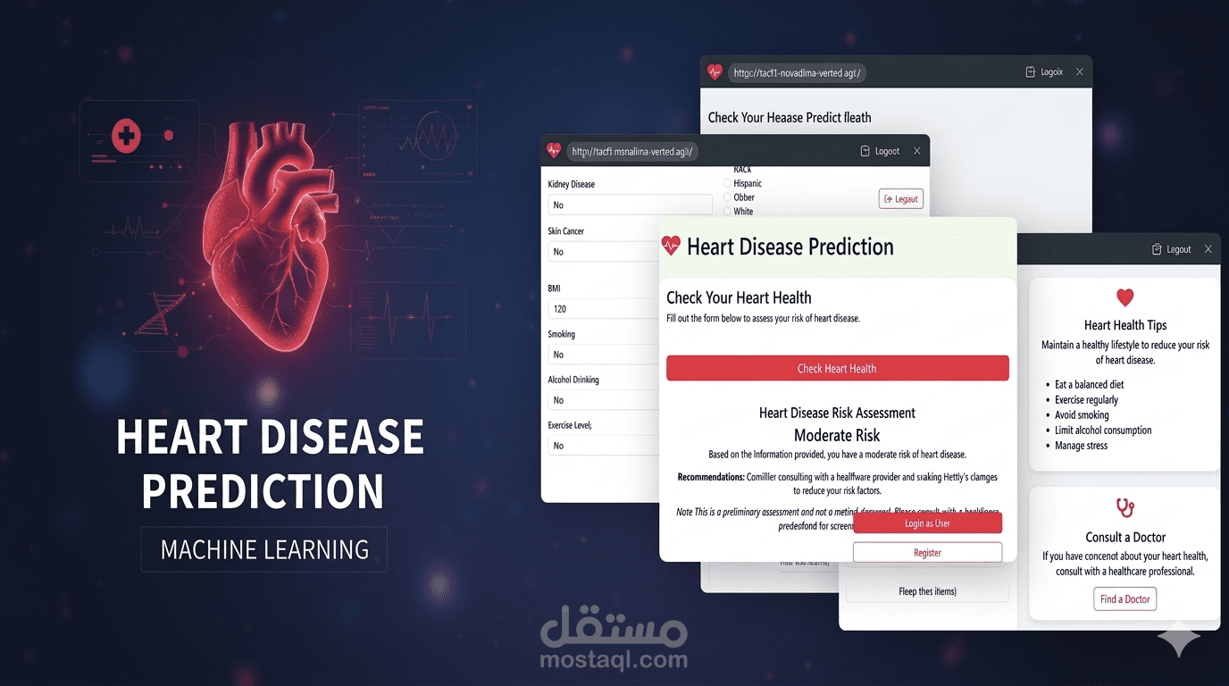 نظام ذكي للتنبؤ بأمراض القلب باستخدام تعلم الآلة (Machine Learning)