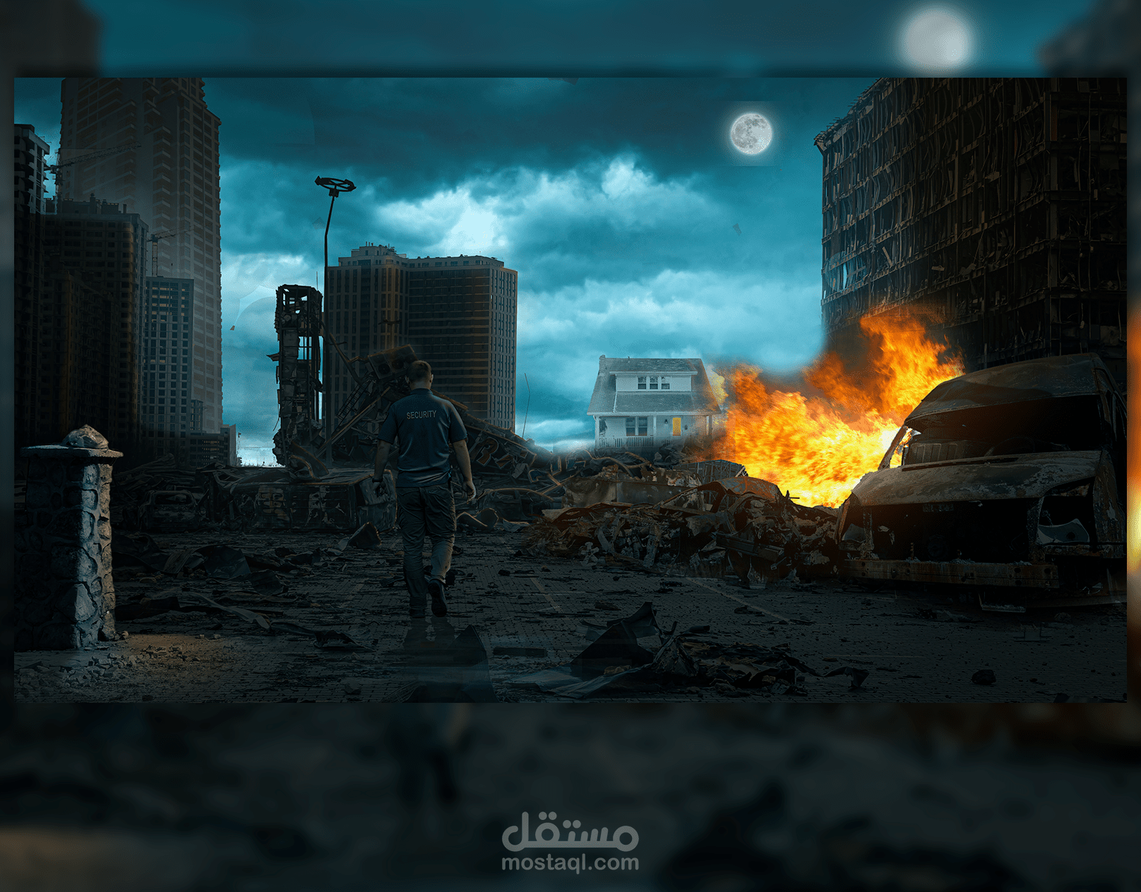 تصميمات الدمج ("نهاية المدينة... وبداية النجاة") : ("مواجهة في الغابة الضبابية")