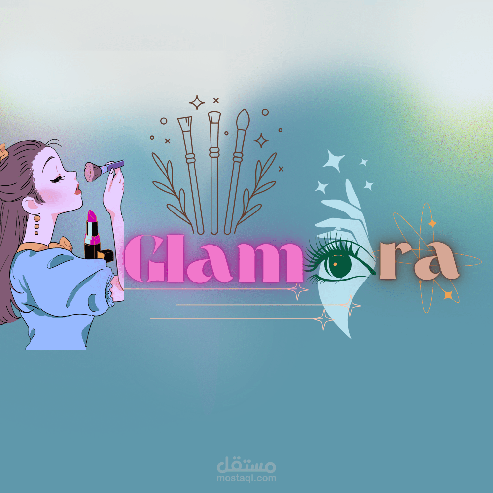 تصميم لشركة مكياج باسم Glmora