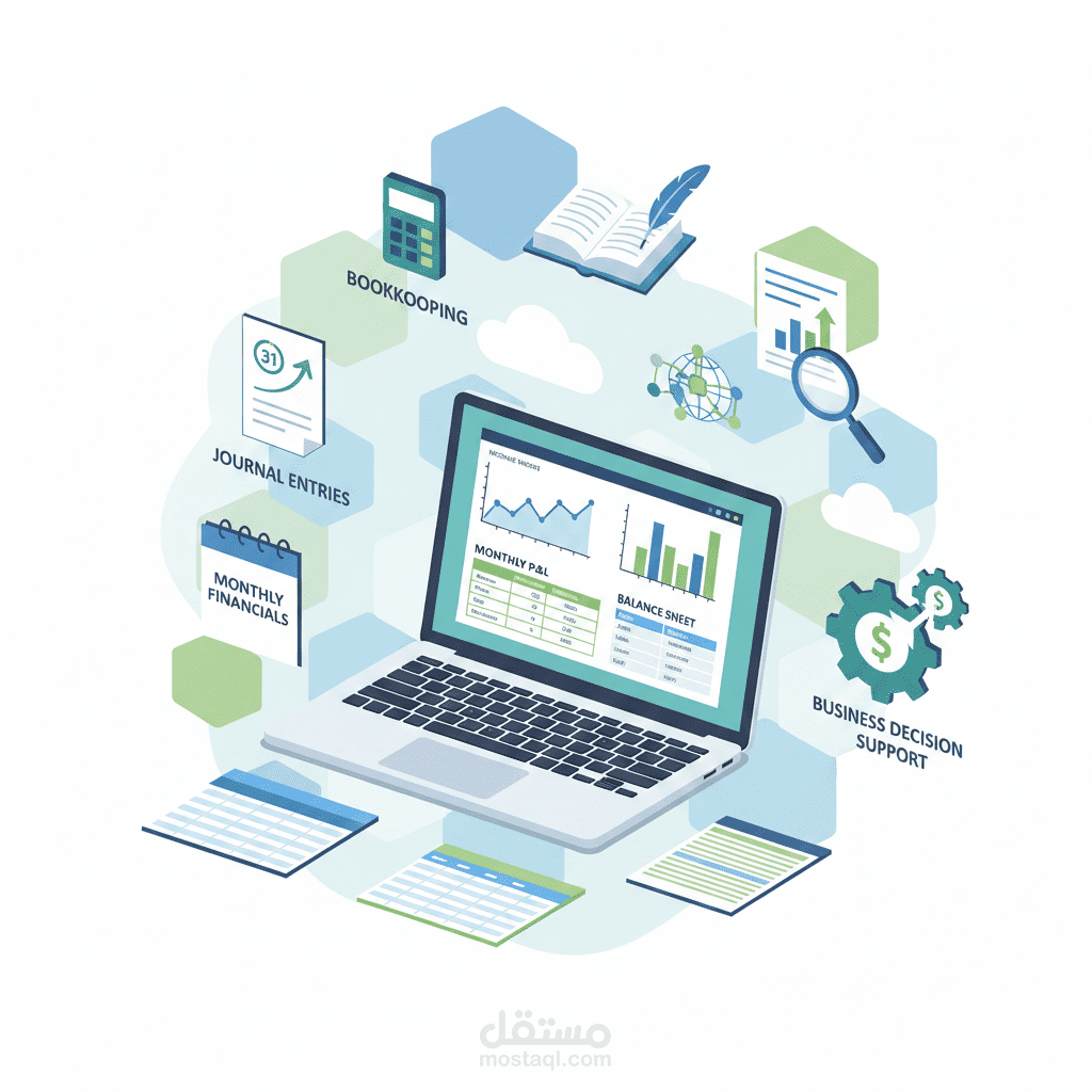 إمساك الدفاتر المحاسبية و إعداد التقارير الماليه الشهرية تساعدك علي اتخاذ القرار
