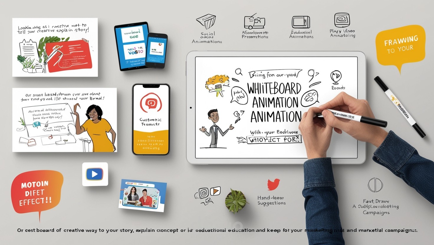 وايتبورد انميشن ثناءى الابعاد