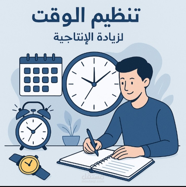 مقال تعليمي حول أهمية تنظيم الوقت وزيادة الإنتاجية.