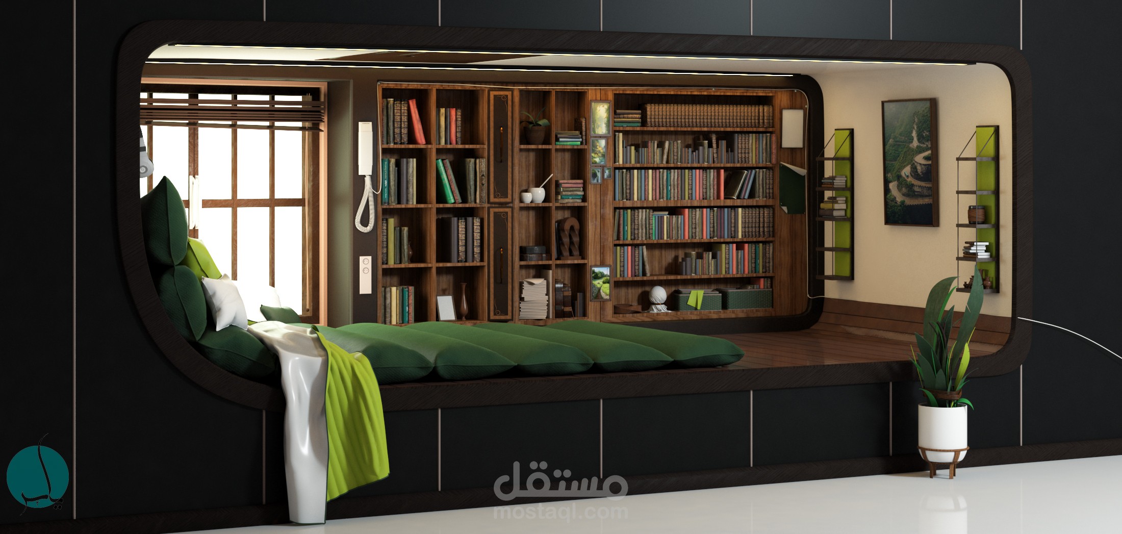 مكتبة منزلية صغيرة