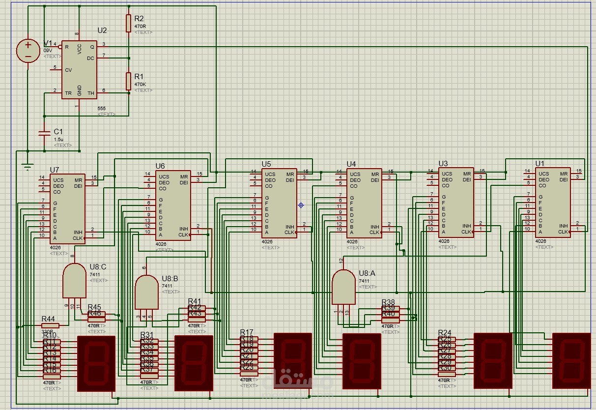 digital clock with proteus