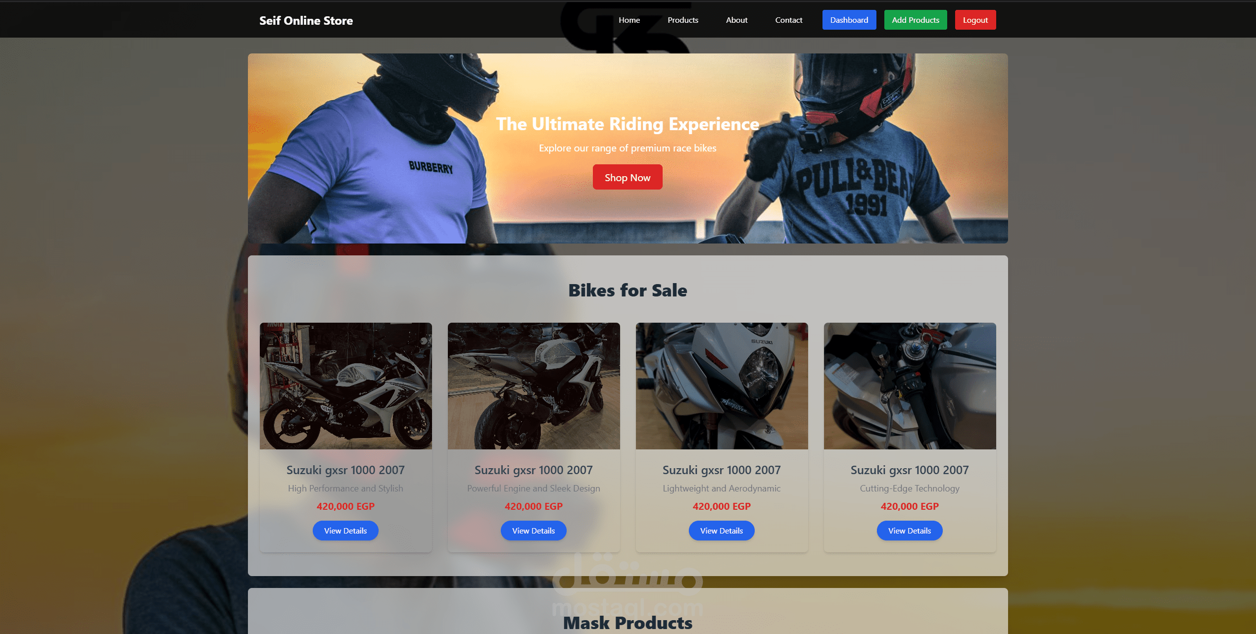 store site with laravel