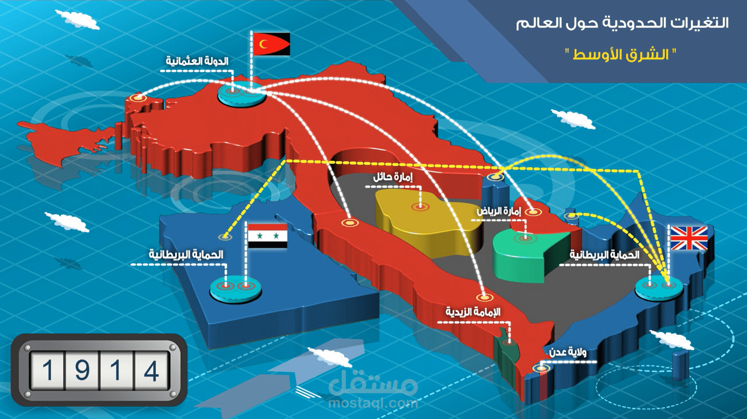 التغيرات التي طرأت على خريطة الشرق الاوسط خلال المائة عام الماضية